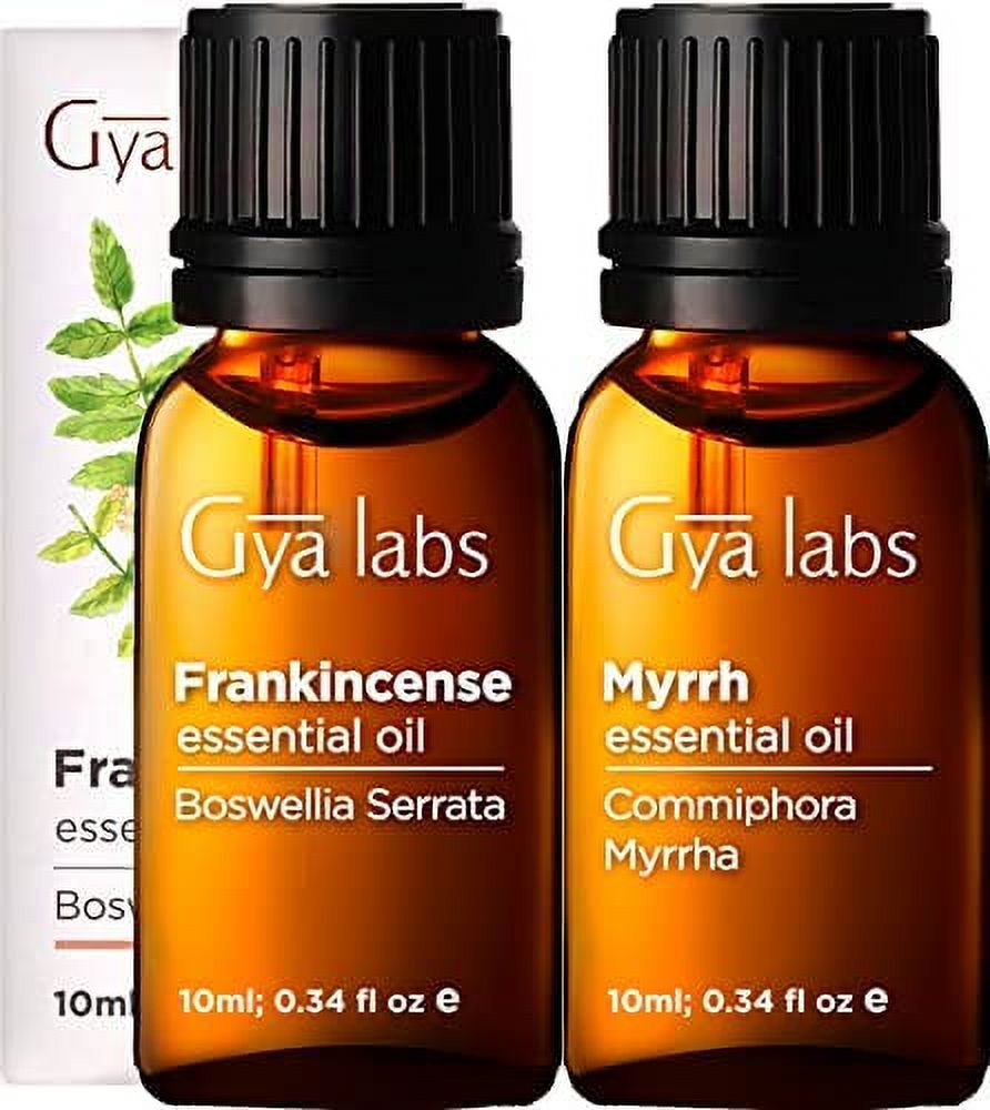 Gya Labs Frankincense and Myrrh Essential Oil for Diffuser & Pain - 100%  Pure Therapeutic Grade Frankincense and Myrrh Essential Oils for Skin 